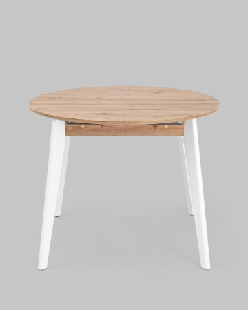 Стол Rondo 100-135*100 дуб, белый