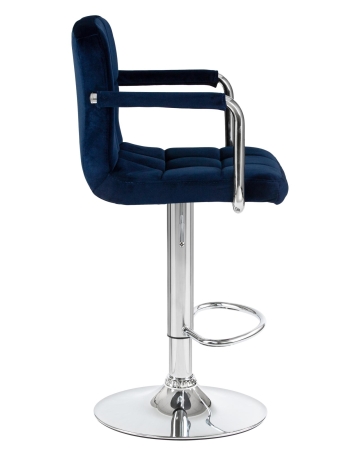 Набор 2 шт Стул барный KRUGER ARM, синий велюр (MJ9-117)