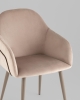 Стул Новел New велюр серо-коричневый, ножки бежево-серые