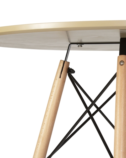 Стол обеденный CHELSEA`80 ножки светлый бук, столешница бежевая