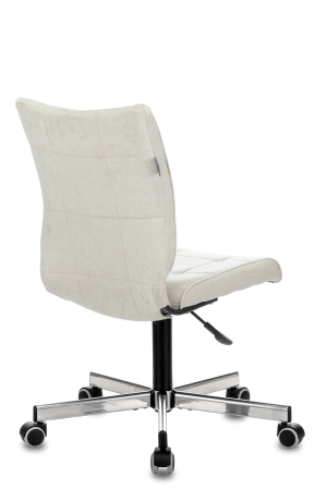 Кресло CH-330M и VELV20 без подлокотников молочный Velvet 20, крестовина металл