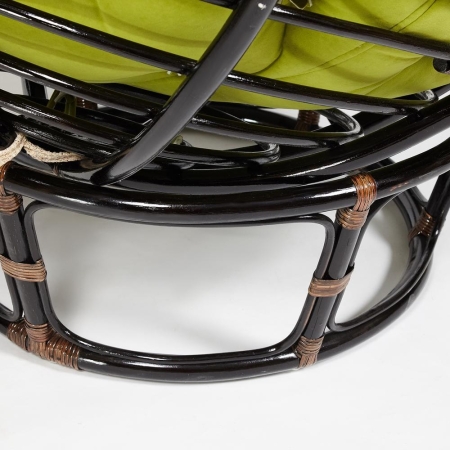 Кресло "PAPASAN" 23/01 W, с подушкой, античный черно-коричневый, флок олива 23