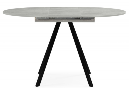 Стол деревянный Карпер 90(120) бетон метрополитан, черный матовый