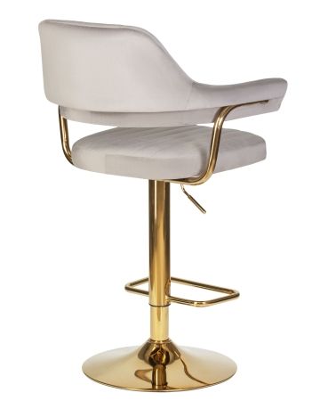 Стул барный CHARLY золотой, серый велюр MJ9-75