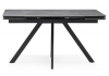 Керамический стол Вилли 140(200)х80 серый мрамор, черный