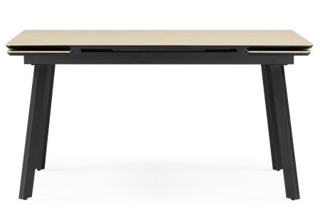 Керамический стол Норман 140(200)х80 okara light yellow, черный