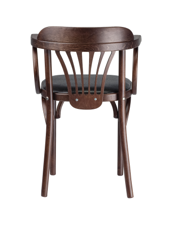 Деревянный стул Венский темный тон с мягким сиденьем из экокожи с дугами назад