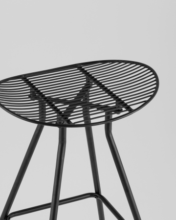 Стул барный Jerry черный с коричневой подушкой