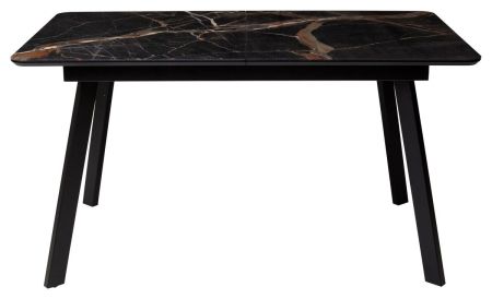 Стол АРУБА 140 МЕЙДЖИК, стекло, черный каркас