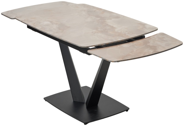 Стол ALATRI 120 GLOSS AMBER JADE SOLID CERAMIC, BLACK