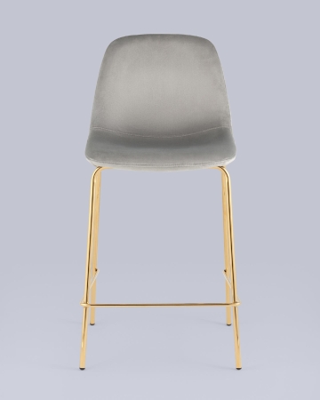 Стул полубарный Валенсия SN ткань серый золотые ножки