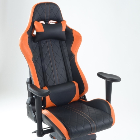 Игровое кресло K-52 черно-оранжевая экокожа