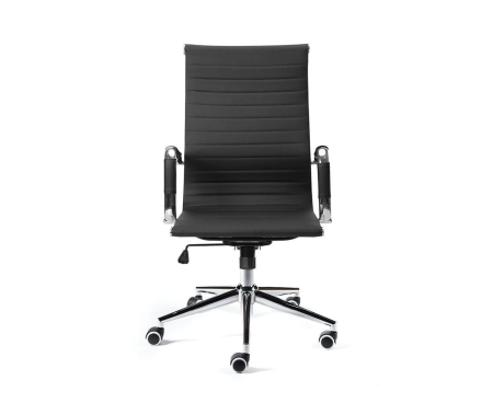Кресло офисное Техно хром черная экокожа