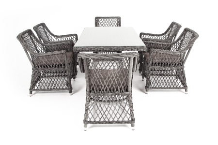 "Латте" обеденная группа плетеная, цвет графит "Латте" обеденная группа плетеная, цвет графит