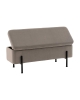 Банкетка Болейн с ящиком из серого велюра с черными ножками