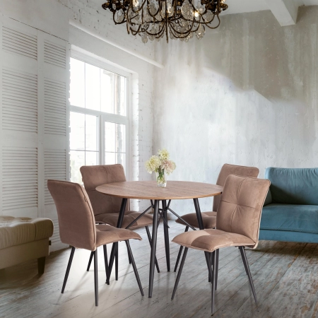 Стул обеденный Sweet темно-бежевый велюр