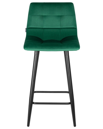 Набор 2 шт Стул полубарный OLIVIA, черные матовые ножки, зеленый велюр (108-64)