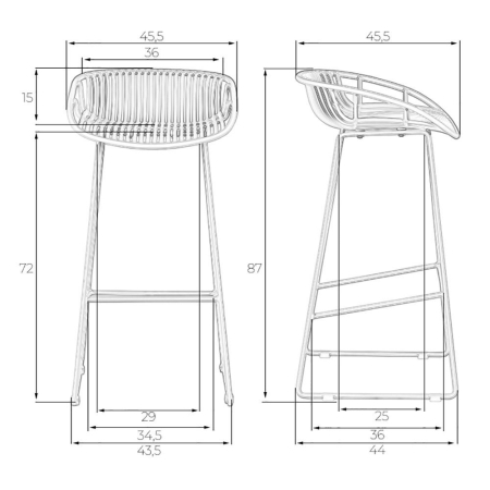 Стул барный FRANK белый