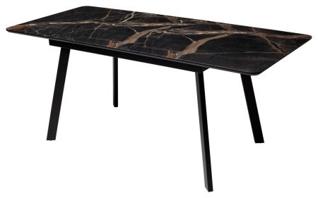 Стол АРУБА 140 МЕЙДЖИК, стекло, черный каркас