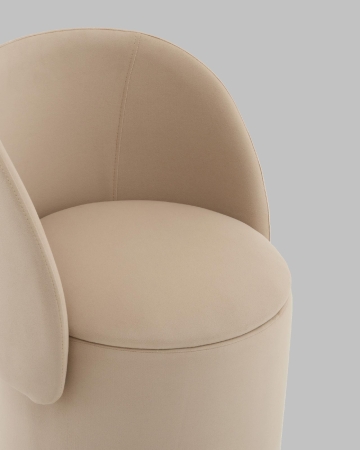 Пуф-трансформер Таунсвилл вращающийся с ящиком велюр бежевый