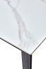 Стол CORNER 120 MATT WHITE MARBLE SINTERED STONE, BLACK