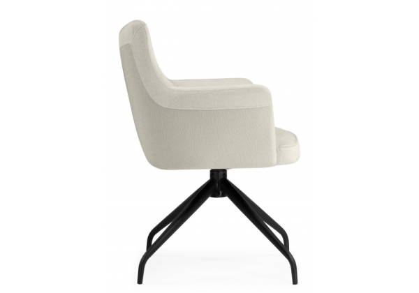 Стул на металлокаркасе Kaser 360 крутящийся слоновая кость, черный