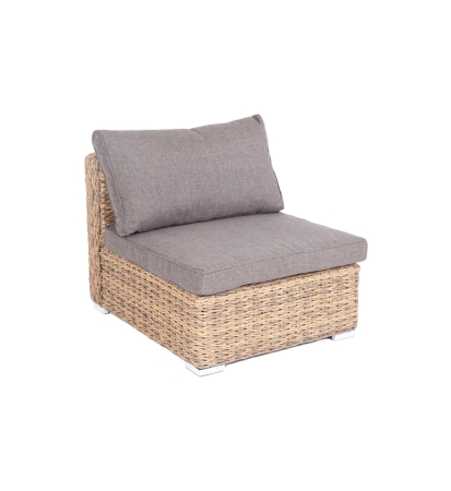 Модуль диванный "Лунго" прямой с подушками, цвет соломенный (гиацинт)