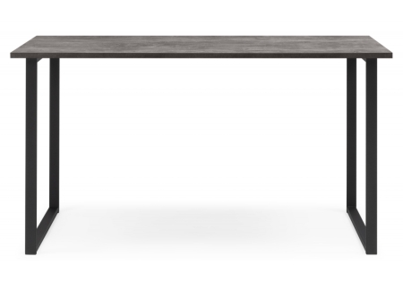 Стол деревянный Лиман 140 х 80 бетон светлый, черный матовый