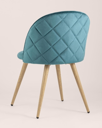 Стул Лион велюр с ромбами аквамарин