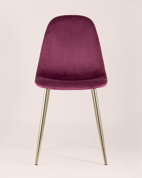 Стул Валенсия велюр бордо золотые ножки