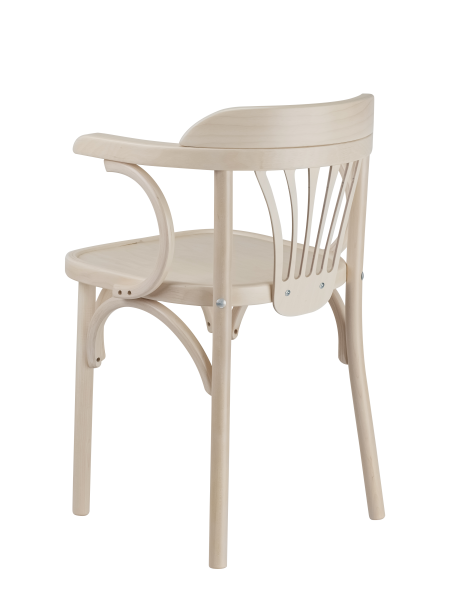 Деревянный стул Венский беленый дуб с твердым сиденьем с дугами назад