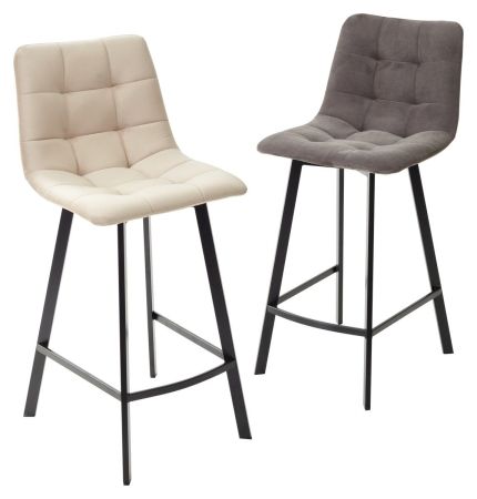 Полубарный стул CHILLI-Q SQUARE графит #14 велюр, черный каркас (H=66cm)