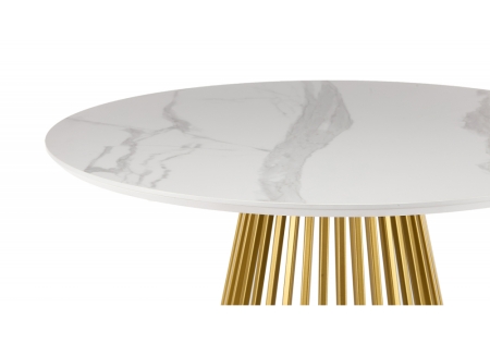 Керамический стол Нэнси 110 patagonoa bianco repose, золото