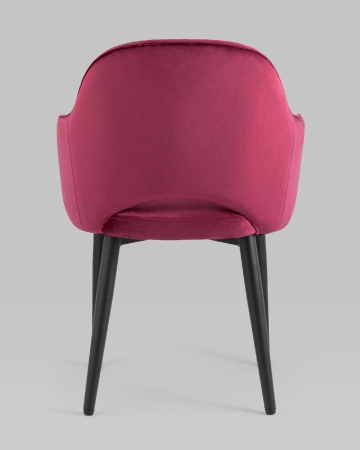 Стул Венера диамант велюр бордовый, черные ножки 2 шт.