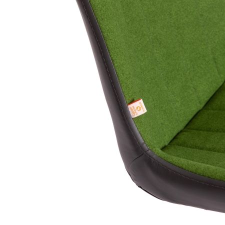 Кресло STYLE экошерсть и экокожа, зеленый и металик, 1811-43 и 36