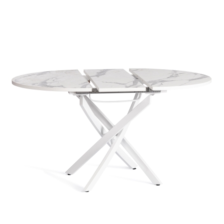 Стол MANZANA ЛДСП, HPL, металл, мрамор светлый, белый