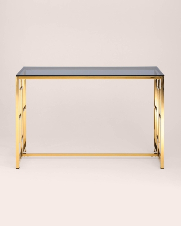 Консоль БРУКЛИН 120*40 золото стекло дым