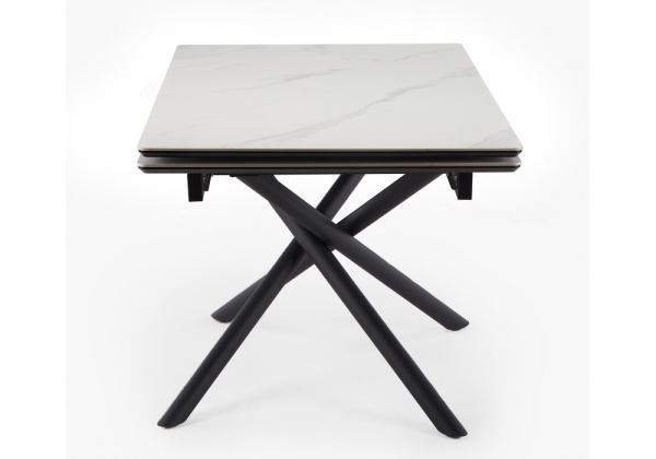 Керамический стол Мэриан 140(200)х80 snow alpin white, черный