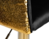 Стул барный DARCY золотой SHINY, черный велюр с золотыми пайетками