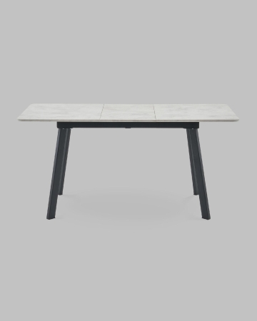 Стол Batu new 120-160/80/76 столешница ЛМДФ ароза светлая подстолье металл черный