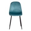 Стул BREEZE (mod. 4724) вельвет и металл, 44х53х87 см, темно-бирюзовый и черный