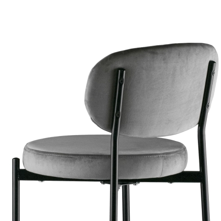 Стул полубарный MASO велюр серый