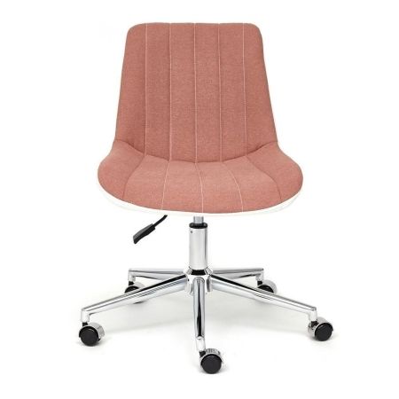 Кресло STYLE экошерсть и экокожа, розовый и белый, 36-01