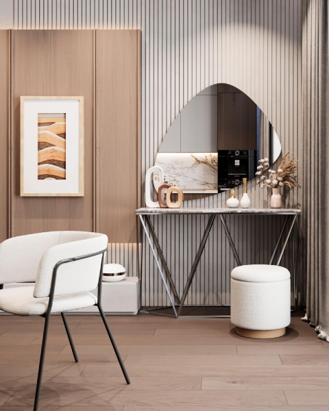 Консоль Авалон 122*41 серый мрамор сталь темный хром