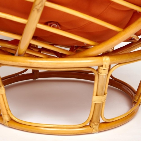 Кресло "PAPASAN" 23/01 W, с подушкой, мед, ткань оранжевая С 23