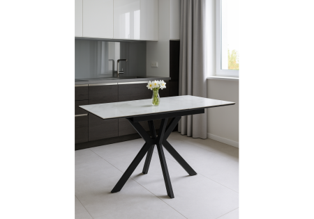 Керамический стол Гардинг 100(130)x70 серый, черный