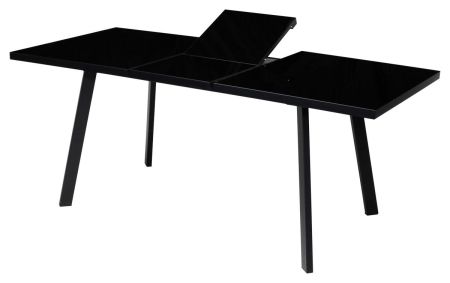 Стол ФИН 120 черный, стекло, черный каркас