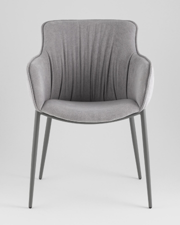 Стул Твигги шенилл серый с серым каркасом