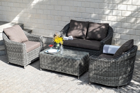 "Кон Панна" кресло из искусственного ротанга, графит