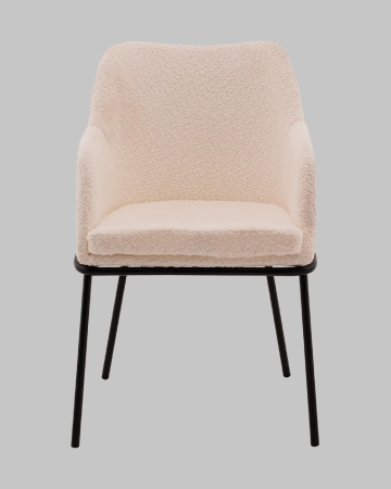 Стул с подлокотниками Кози new ткань букле молочный